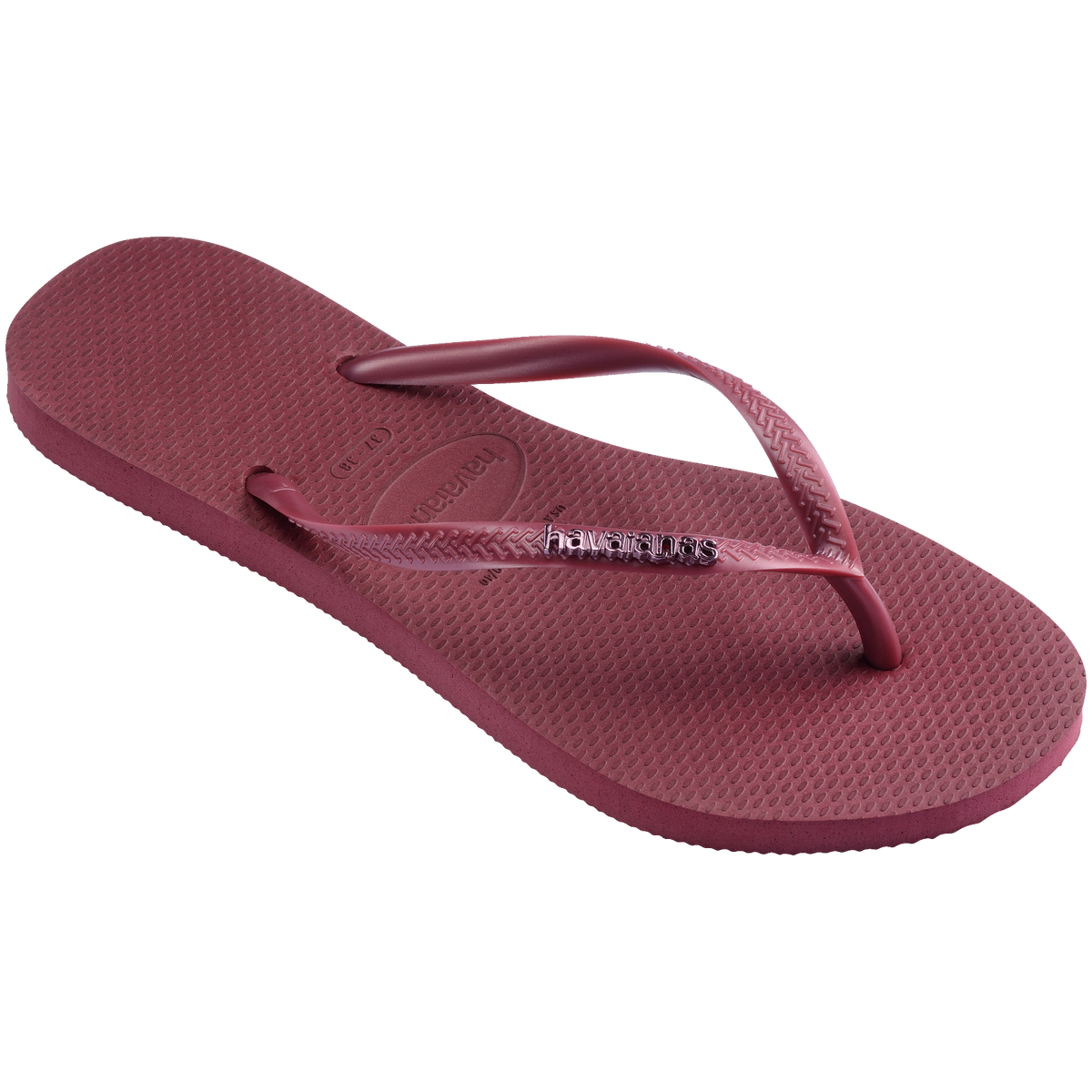 Women's Slim Logo Metallic Flip Flops