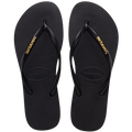 Women's Slim Logo Metallic Flip Flops