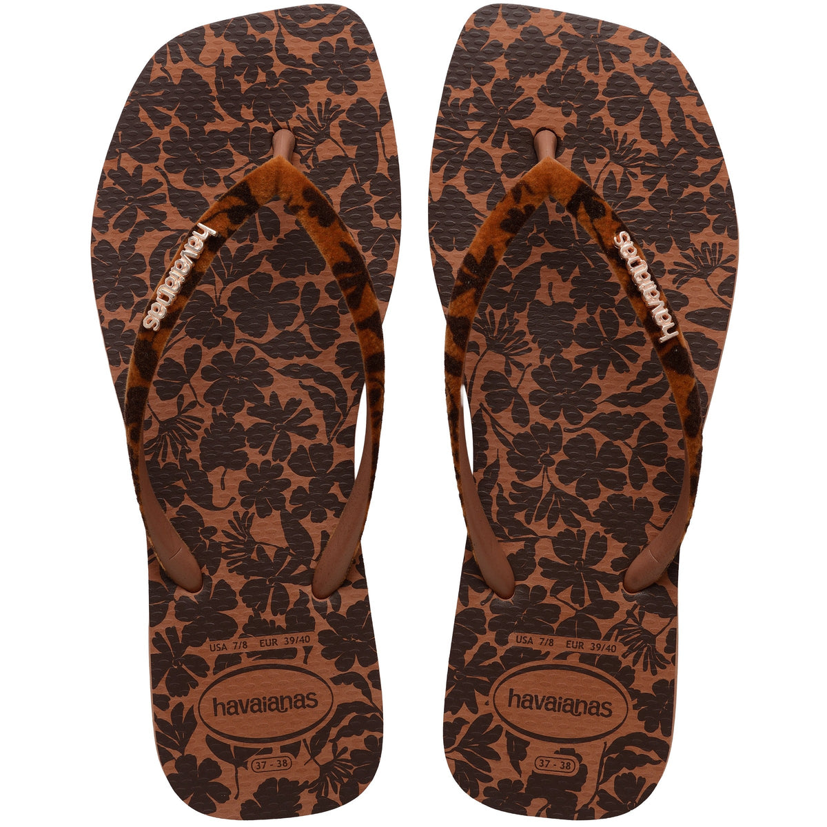 Women's Velvet Slim Square Flip Flops