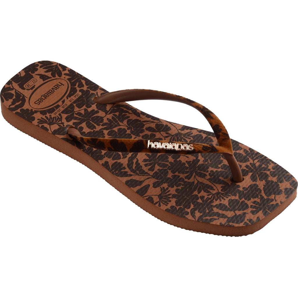 Women's Velvet Slim Square Flip Flops