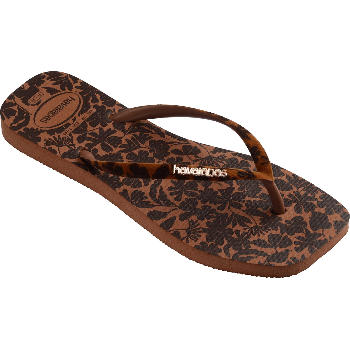 Women's Velvet Slim Square Flip Flops