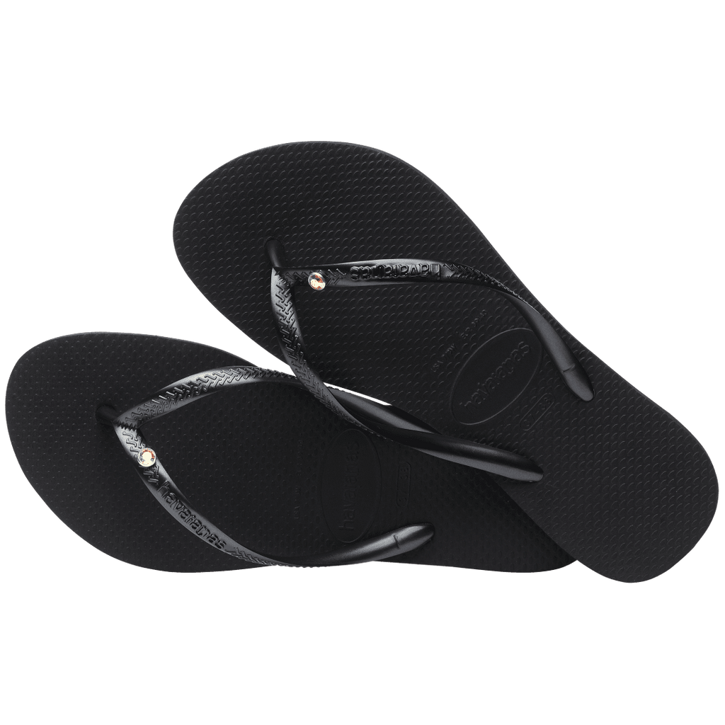 Women's Slim Crystal Flip Flops