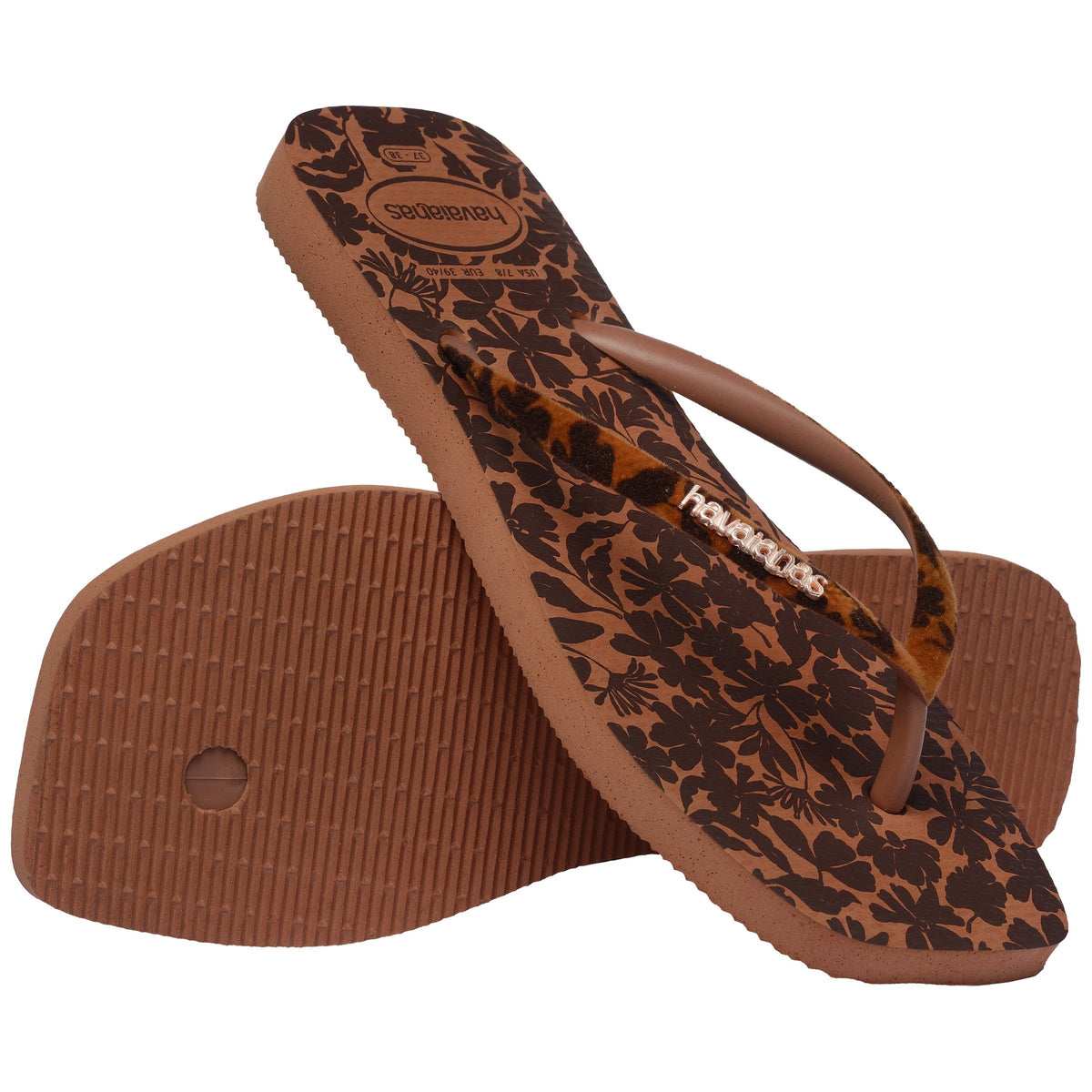 Women's Velvet Slim Square Flip Flops