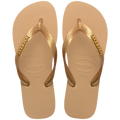 Women's Top Logo Metallic Flip Flops