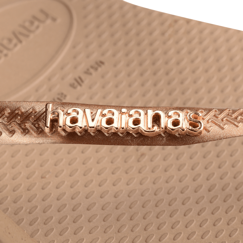 Women's Slim Logo Metallic Flip Flops