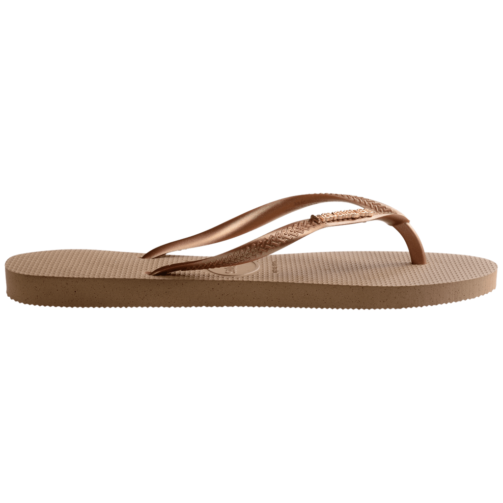 Women's Slim Logo Metallic Flip Flops