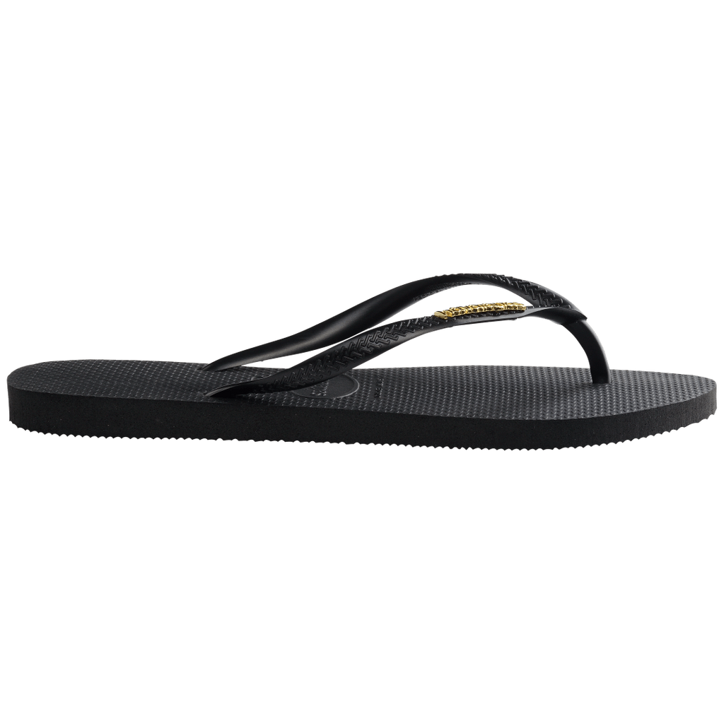 Women's Slim Logo Metallic Flip Flops