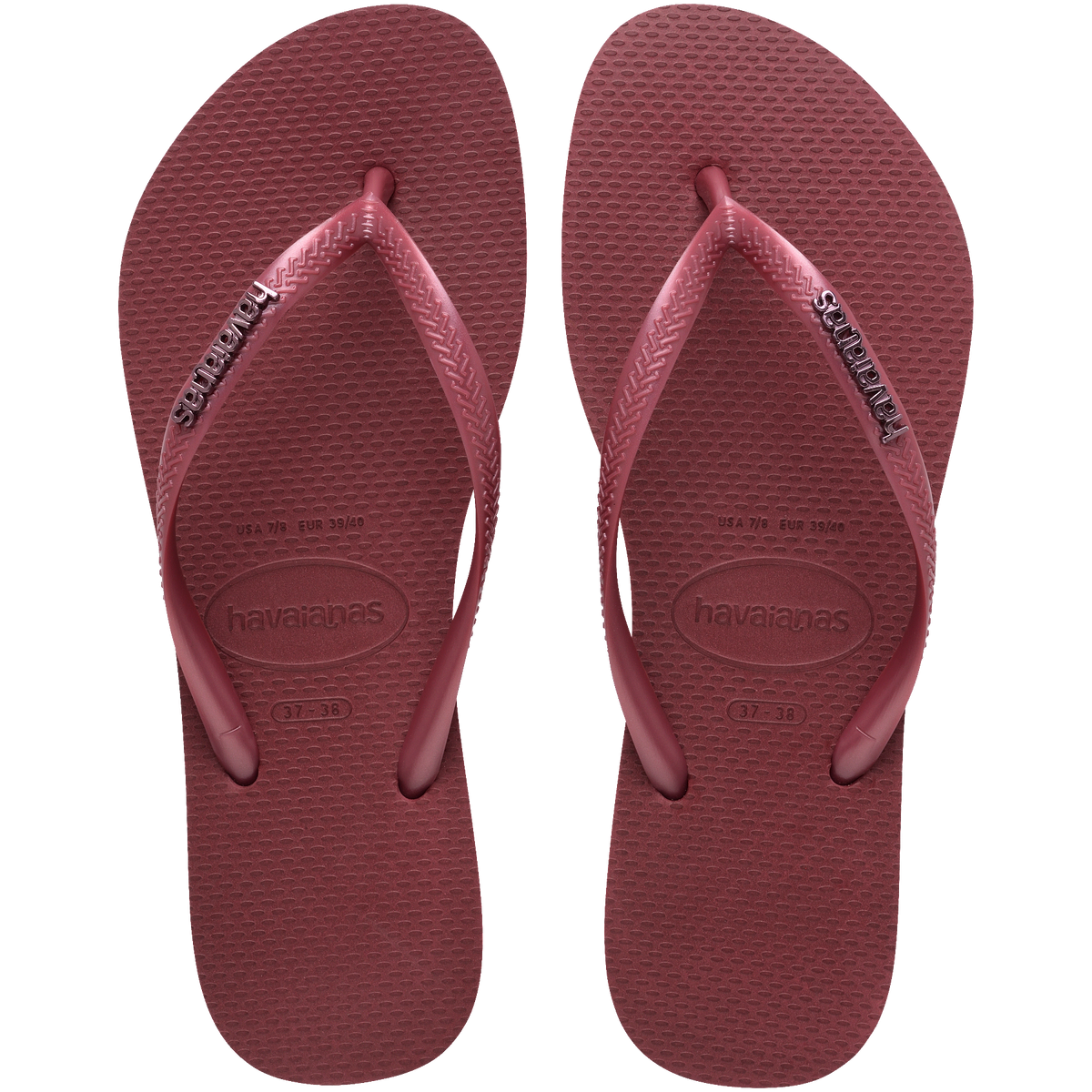Women's Slim Logo Metallic Flip Flops