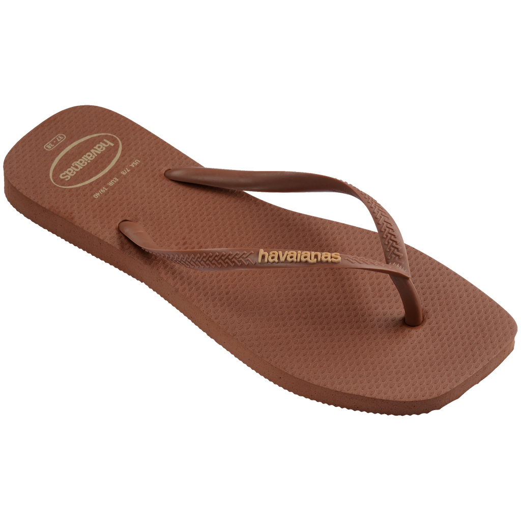 Women's Slim Square Logo Pop Up Flip Flops