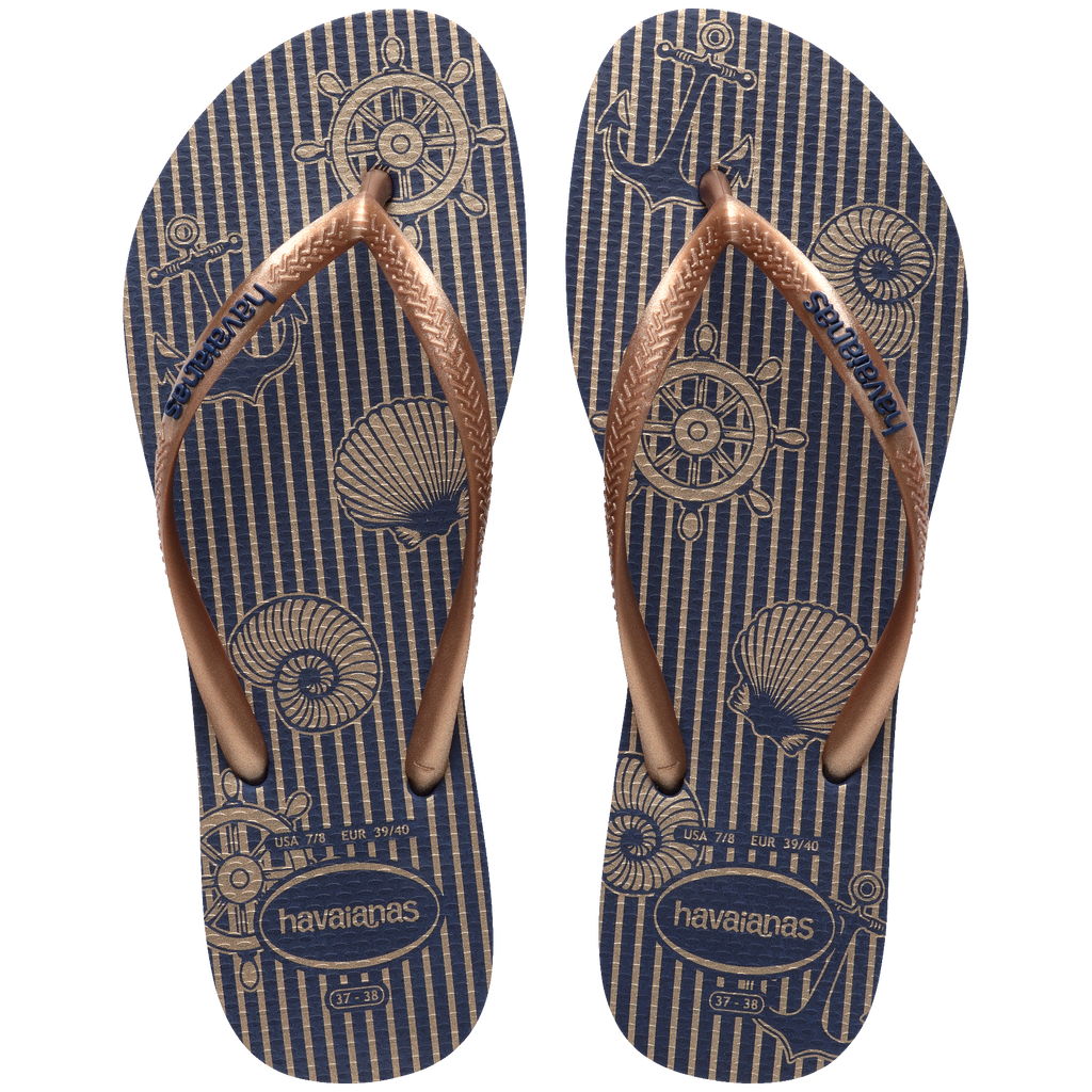 Women's Nautical Slim Flip Flops