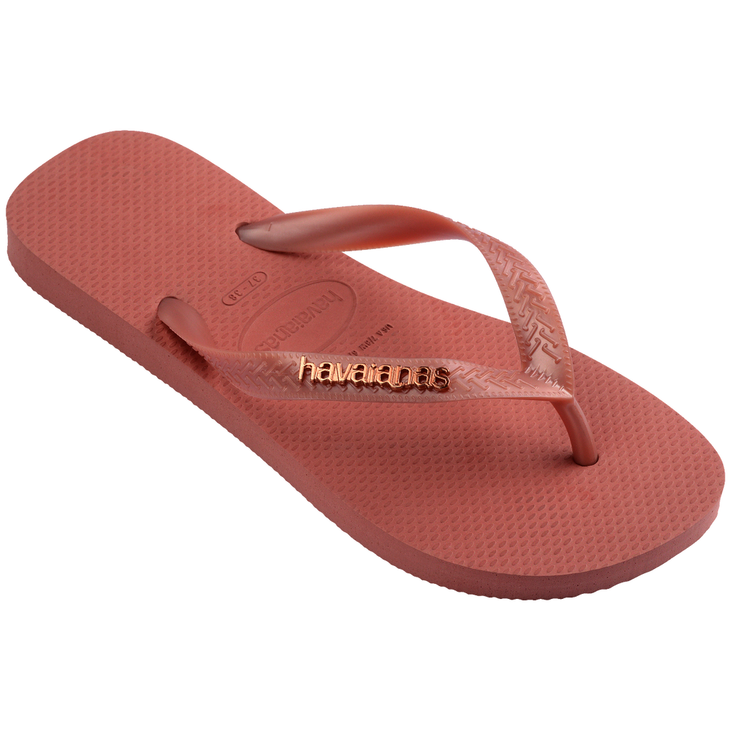 Women's Top Logo Metallic Flip Flops