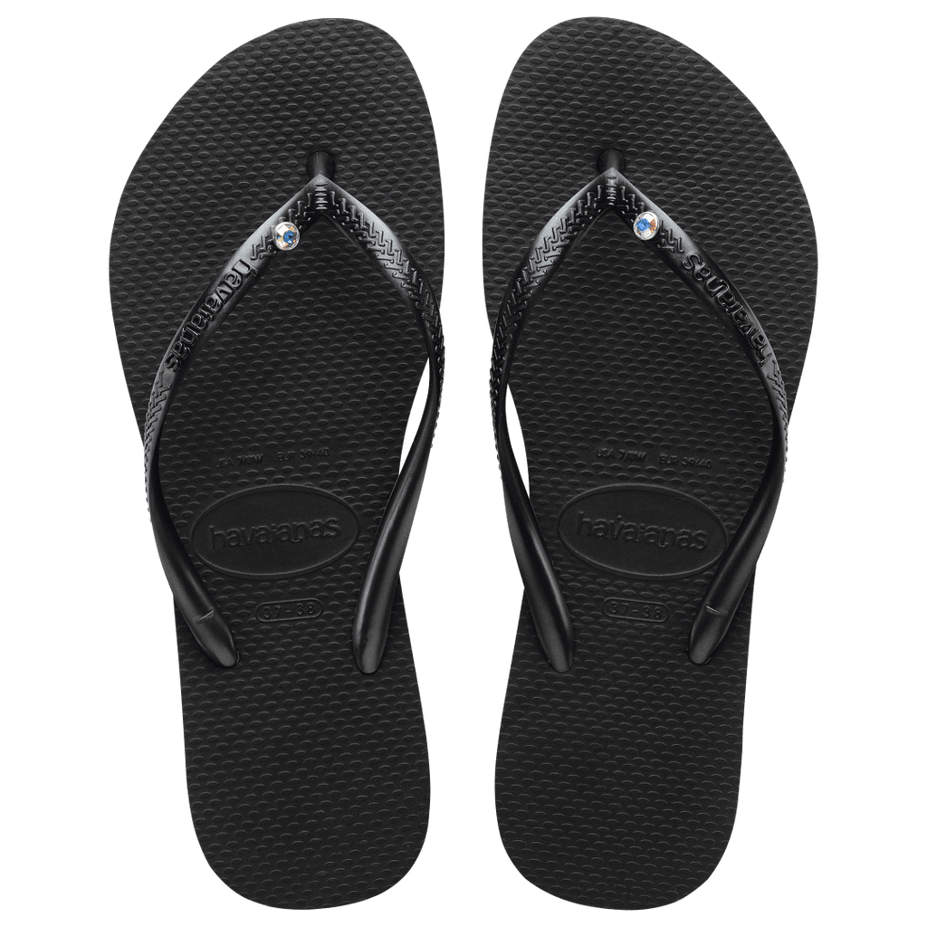 Women's Slim Crystal Flip Flops