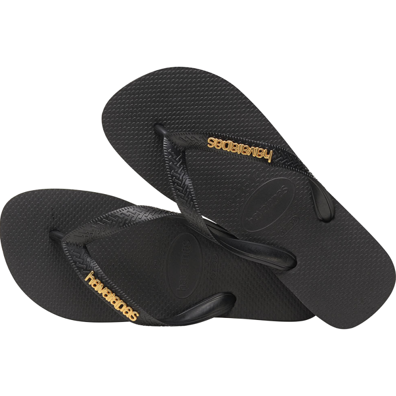 Women's Top Logo Metallic Flip Flops