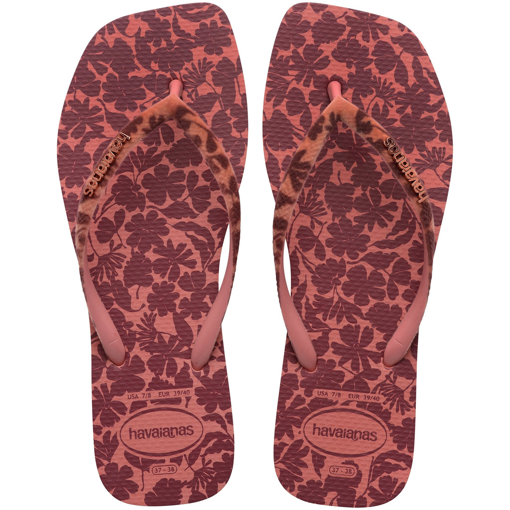 Women's Velvet Slim Square Flip Flops