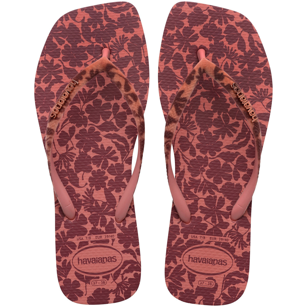 Women's Velvet Slim Square Flip Flops