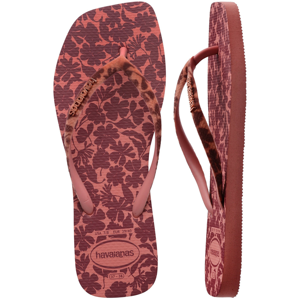 Women's Velvet Slim Square Flip Flops
