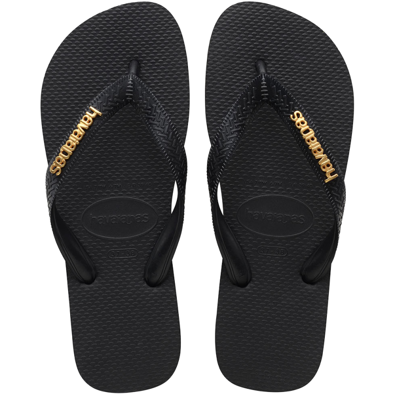 Women's Top Logo Metallic Flip Flops