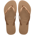 Women's Slim Logo Metallic Flip Flops