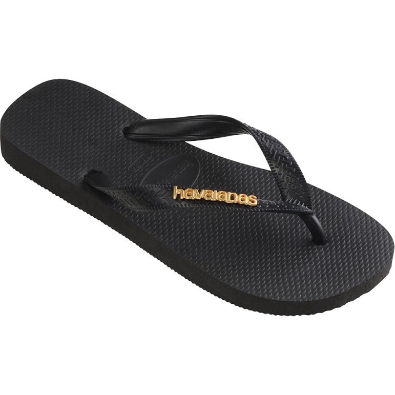 Women's Top Logo Metallic Flip Flops